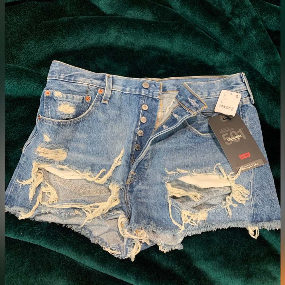 Levi’s 501 original distressed shorts
